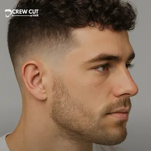 Curly Low Fade Crew Cut