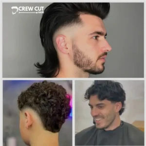 Low Taper Mullet Fade for Wavy, Curly, Straight