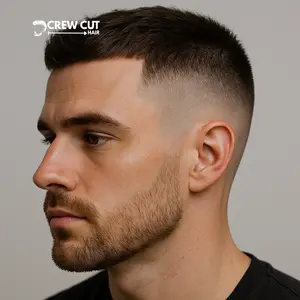 Messy Mid Fade Crew Cut