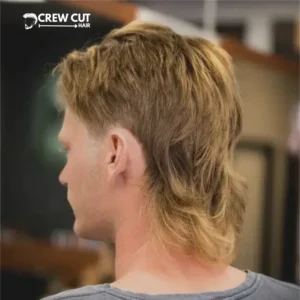Straight Hair Burst Fade Mullet