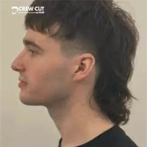 Straight Hair Mullet with Taper Fade