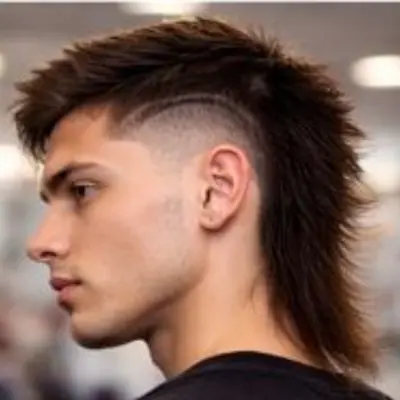 Taper Burst Fade Mullet