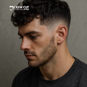 Wavy Mid Fade Crew Cut