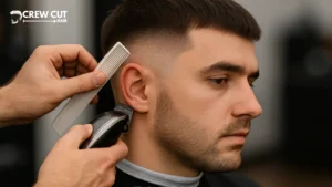 Blending the parietal ridge with clipper-over-comb.