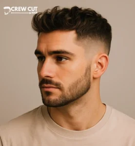 mid fade quiff hairstyle men
