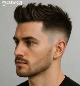 Setting a low baseline with lever open around the ear on a French crop.