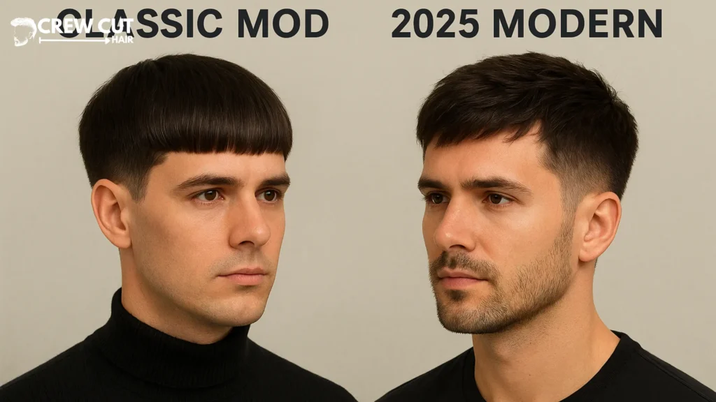 Classic 1960s mod vs. 2025 modern version