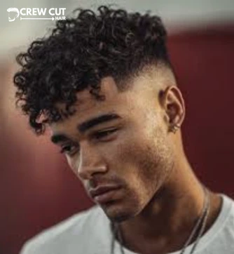 High fade haircut men curly hair