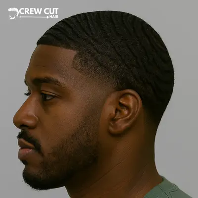 Low Taper Fade Black Male with 360 Waves