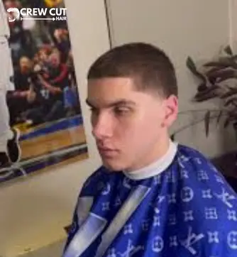 Low Taper Fade Buzz Cut with Line-Up