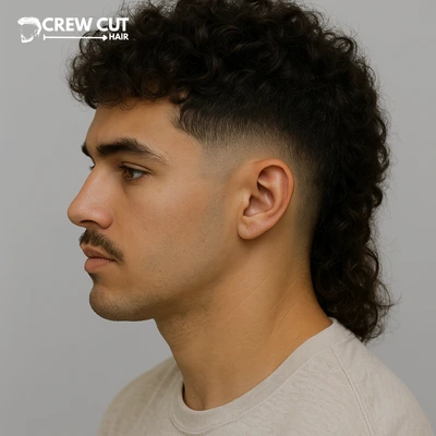 Low Taper Fade Textured Fringe on Wavy Hair