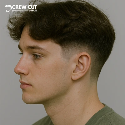 Low Taper Fade with Middle-Part Fluffy Top