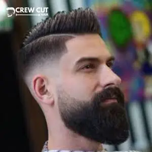 Short Comb Over Fade with Beard
