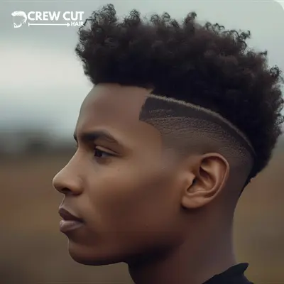 Afro Blowout Low Taper Fade Curly Hair With Line Up