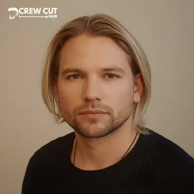 Blonde Low Taper Fade Straight Hair