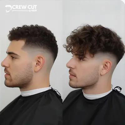 Comparison between regular low taper curly hair and blowout low taper fade curly hair.