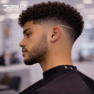 Burst Fade Curly Hair Design