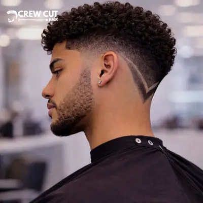 Burst Fade Curly Hair V