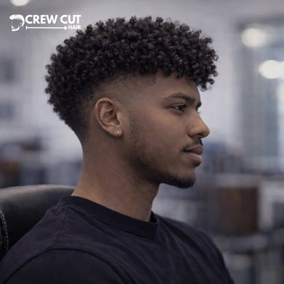 Burst fade haircut men with slick back top