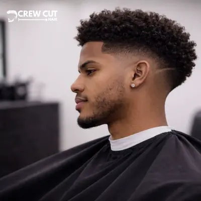 Curly taper burst fade