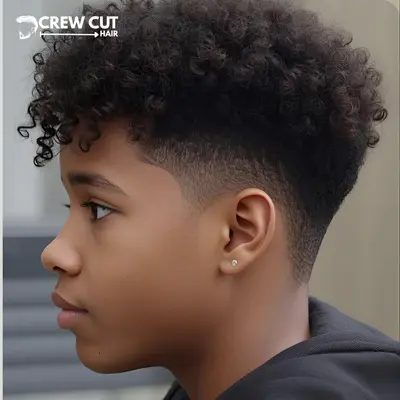 Kids And Teens With Afro Blowout Low Taper Fade Curly Hair