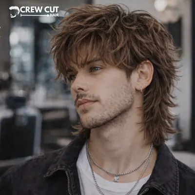 Layered wolf cut men