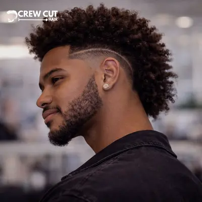 Low Burst Fade Curly Hair