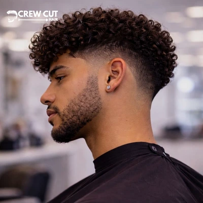 Low Taper Burst Fade Curly Hair