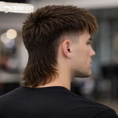 Medium Length Straight Hair Burst Fade Mullet