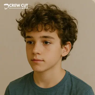 Messy Hairstyle for Boys with Curly Hair