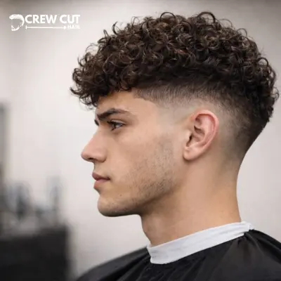 Mid Burst Fade Curly Hair