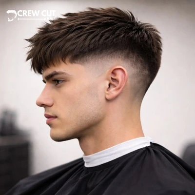 Mid Burst Fade Straight Hair