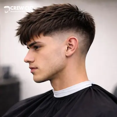 Mid Burst Fade Textured Fringe