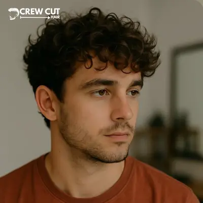 Mid Length Medium Messy Mens Curly Hairstyles