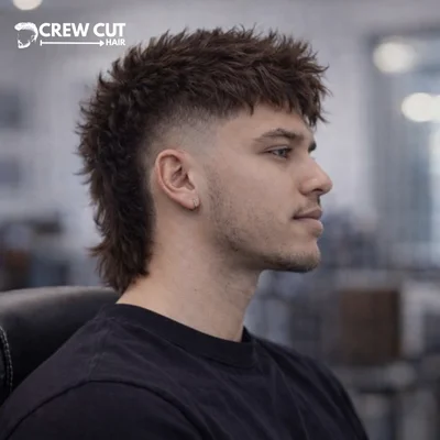 Mullet burst fade haircut