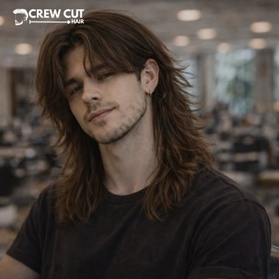 Short Middle Part Wolf Cut Men and Middle Part Wolf Cut Men Short Hair