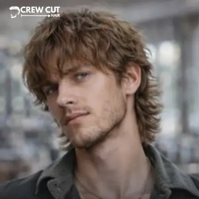 Short Wolf Cut Men Wavy Hair