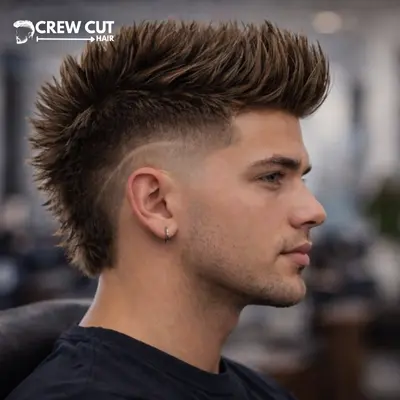 Straight hair burst fade mohawk