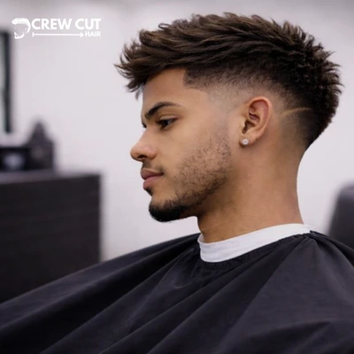 Straight hair taper burst fade