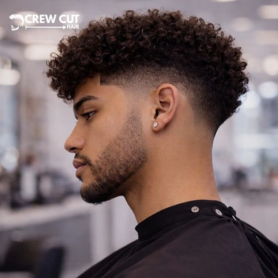 Taper Burst Fade Curly Hair