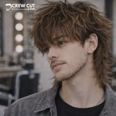 Wolf cut with textured fringe