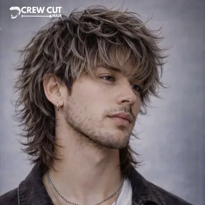 curly wolf cut men