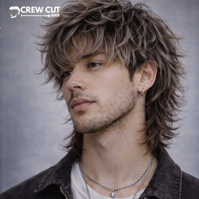 wavy wolf cut men