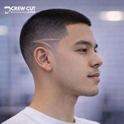 Burst Fade Buzz Cut With Design Line