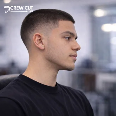 Low burst fade straight hair short buzz top