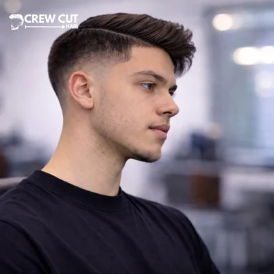 Low burst fade straight hair side part