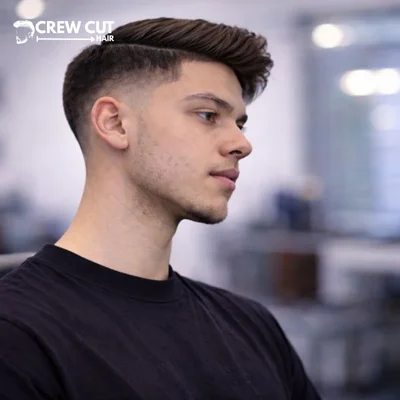 Mid burst fade straight hair slick back