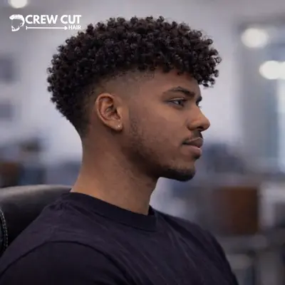 Straight hair burst fade haircut with side sweep