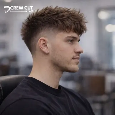 Taper burst fade haircut for a softer look