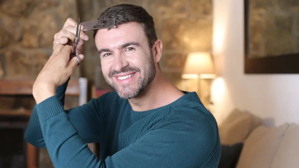 Buzz Cut Low Taper front view showing clean short top and faded sides